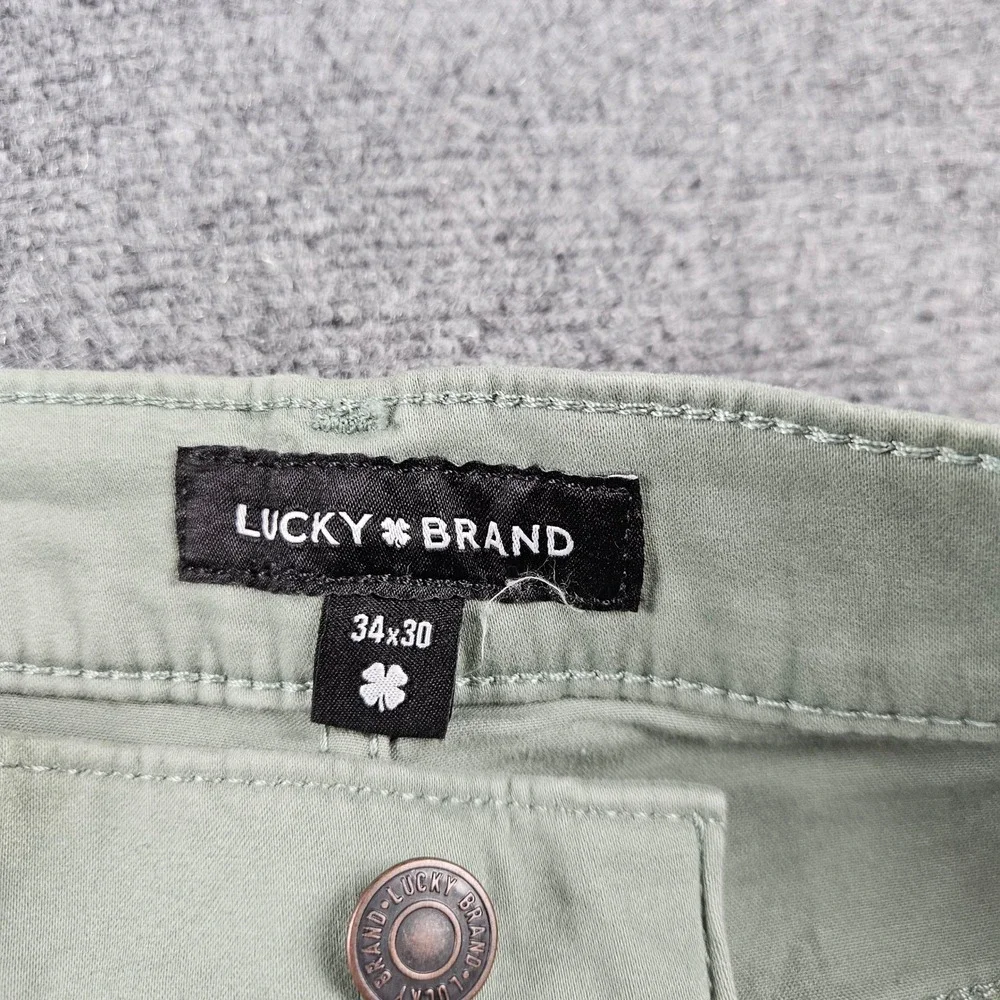 $99 Lucky Brand 223 Straight Leg Pants Mens 34x30 Green Casual Chino Trousers